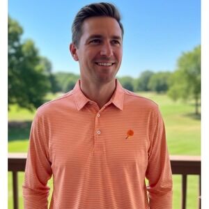 ChalkTalk Sports Pickleball Men's Large Striped Performance Polo Shirt New